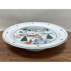 SANGO SILENT NIGHT Christmas Pedestal Dessert Cake Plate